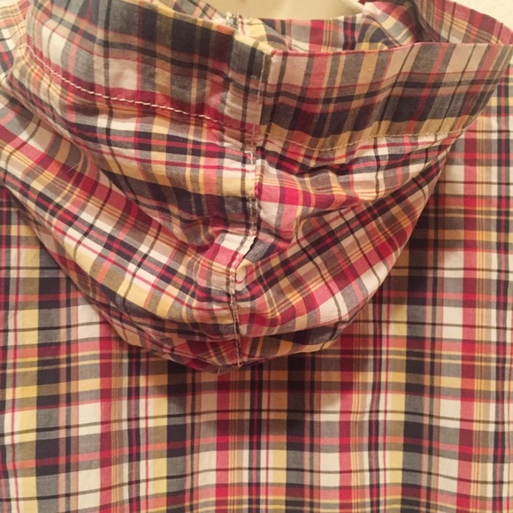 Style & Co Plaid Shirt Jacket with Hood 100% Cotton Large - Picture 9 of 9
